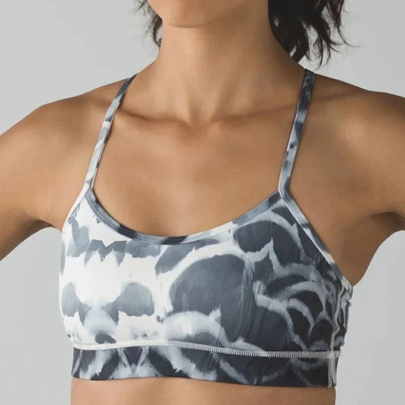 Lululemon Flow Y Bra IV Pretty Plume  Angel Wing Black - Picture 1 of 11
